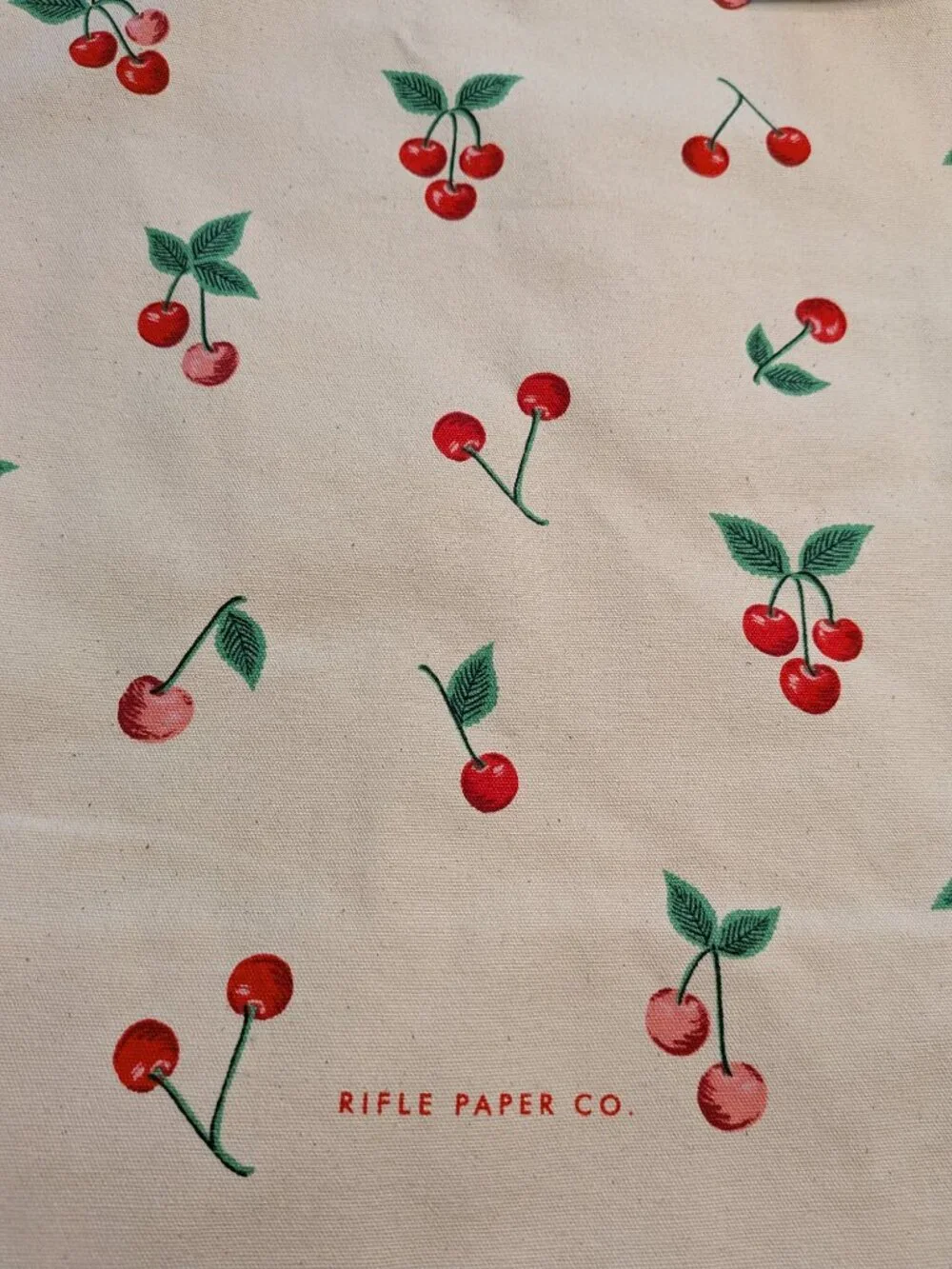 Rifle Paper Co Canvas Tote Bag in Cherries